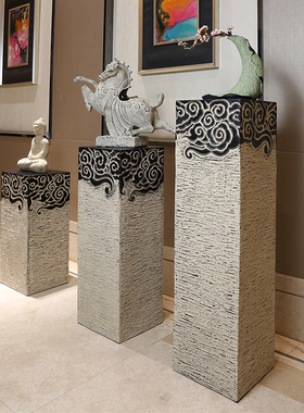 摆设创意祥云过道中式风玄关石柱