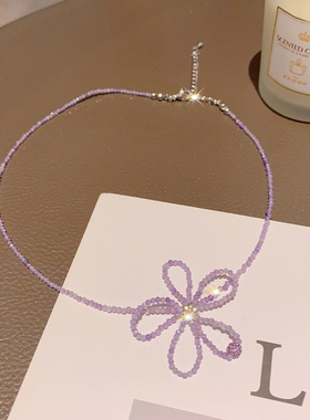 水晶镶钻锁骨链女时尚项链颈链