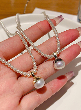 韩版轻奢甜美日常百搭珍珠项链优雅气质淡水珍珠网红同款时尚首饰