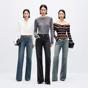 绫致VeroModa2026秋冬新款牛仔裤女含莱赛尔可拆腰带两粒扣喇叭裤