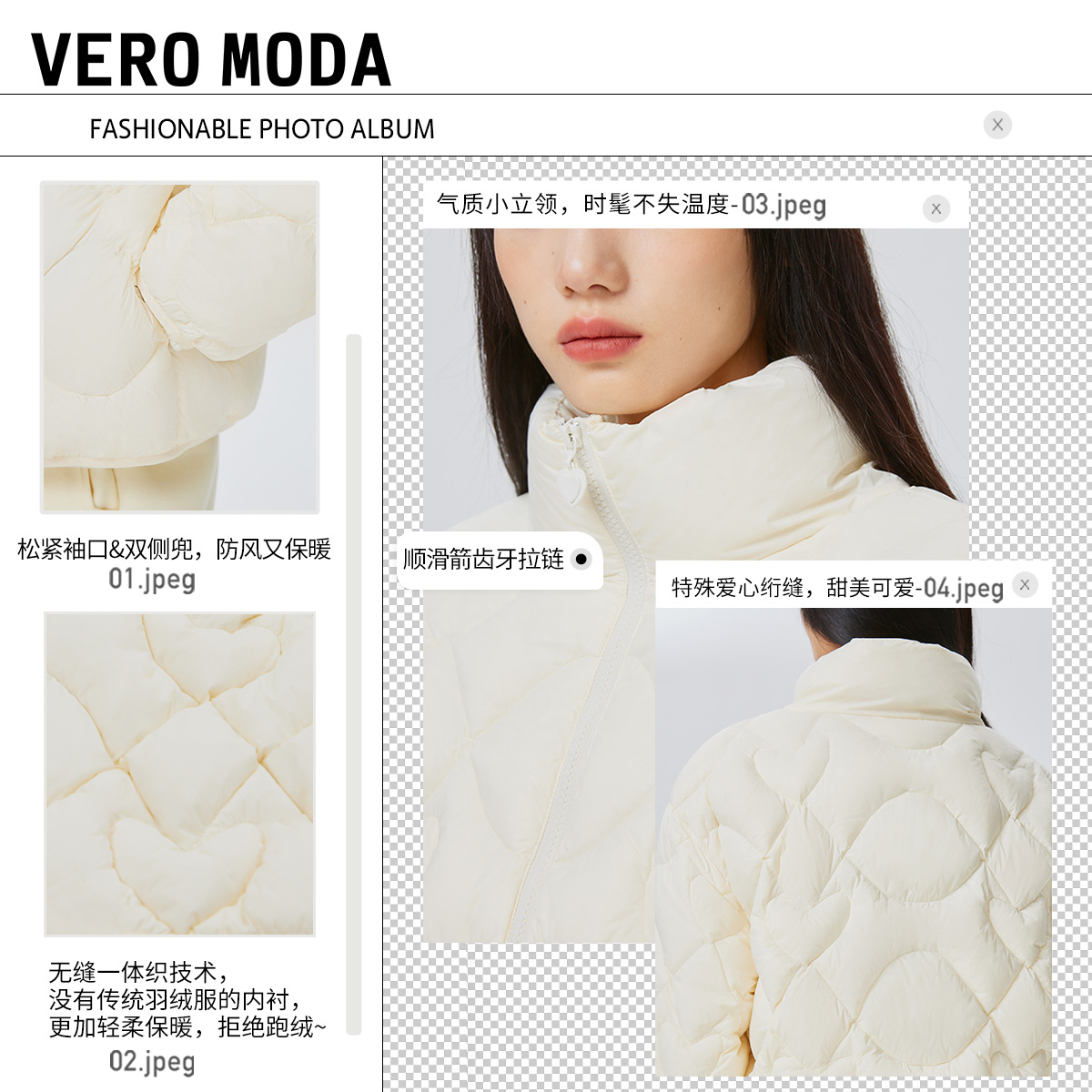 t区Vero Moda冬白鸭绒90%充绒轻薄零压三防直充宽松短款羽绒服女