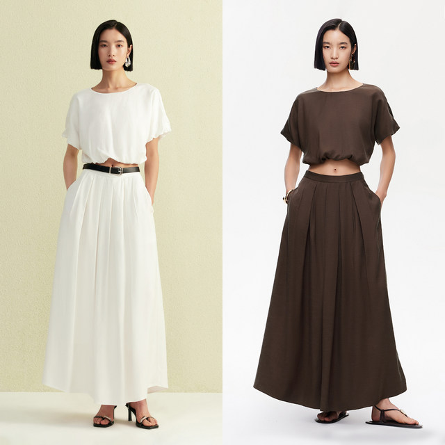 Vq zone Ayazhi Vero Moda top summer ຮູບແບບໃຫມ່ທີ່ມີ lyocell linen round neck puff sleeve design