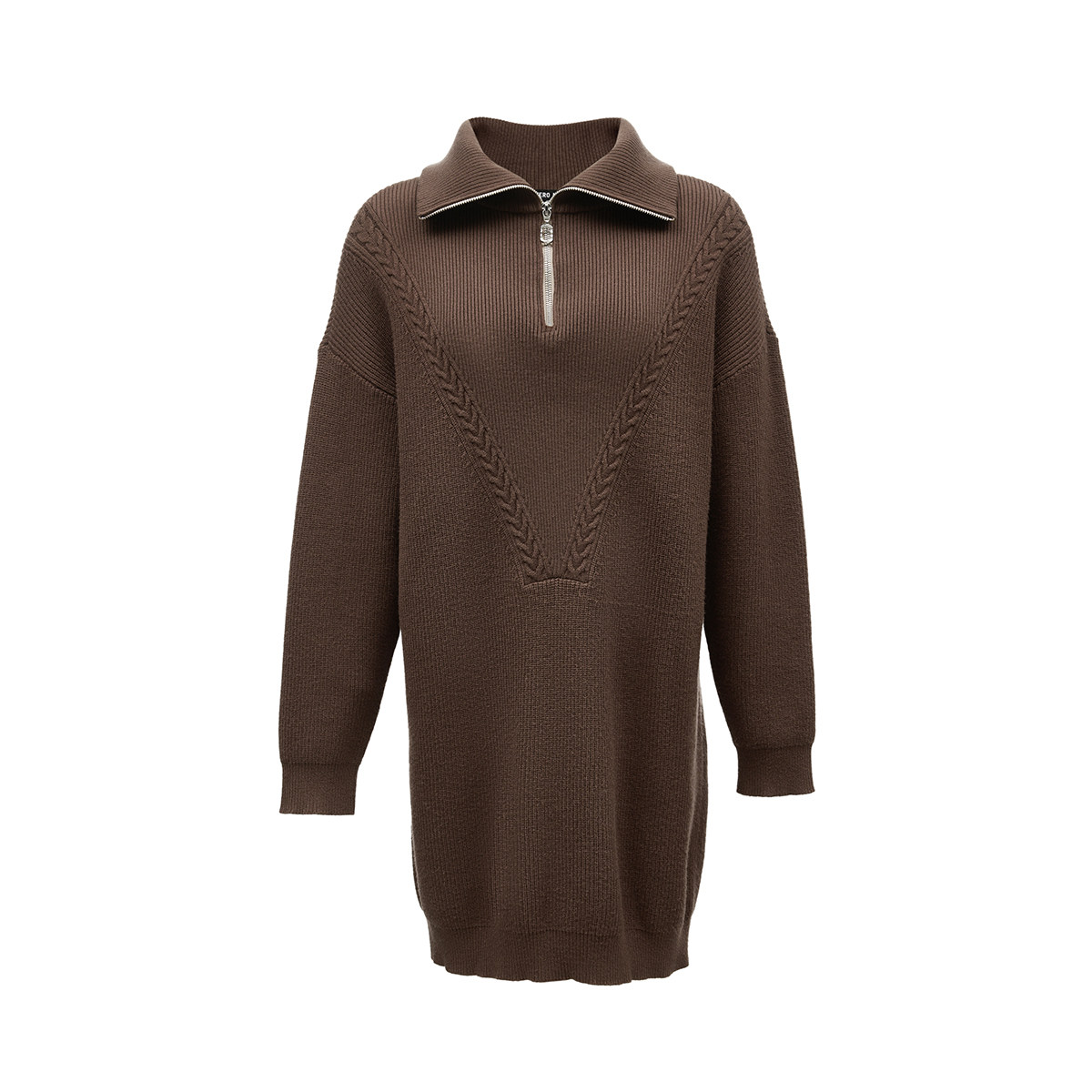 绫致Vero Moda连衣裙女春宽松H版针织翻领落肩慵懒松弛感