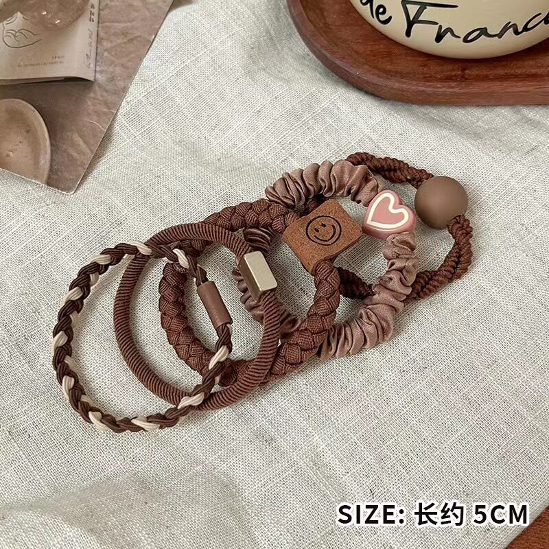 高弹力耐用加粗气质发绳百搭马尾发圈扎头发饰头绳高级感皮套头饰