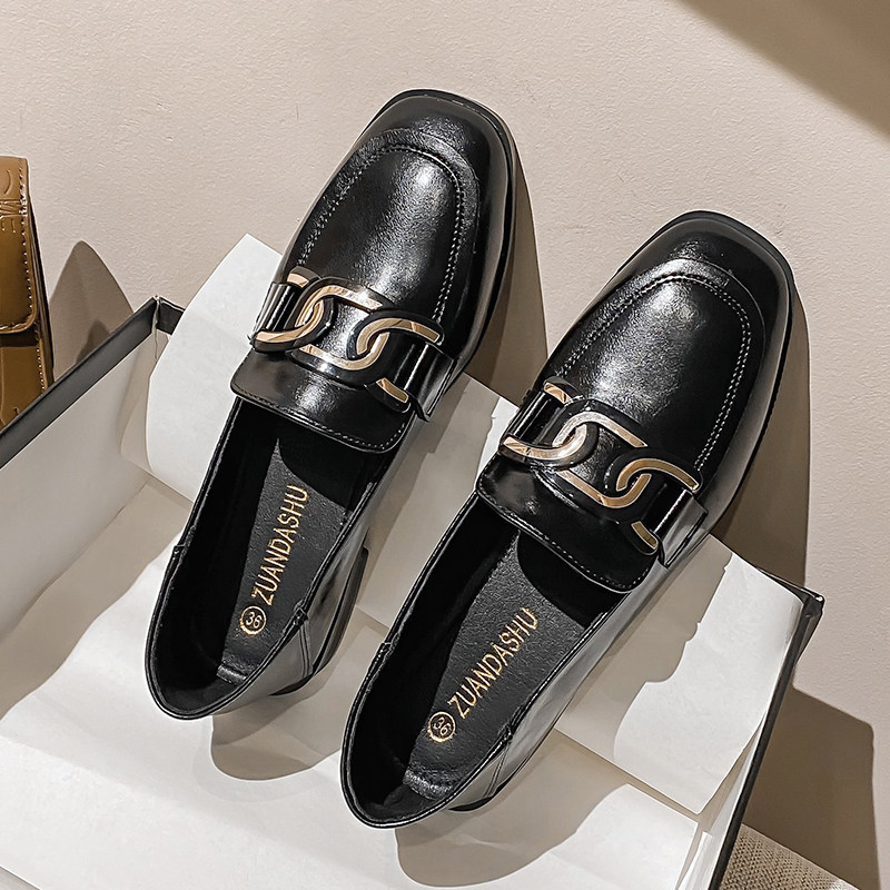 2026新款春秋英伦风小皮鞋女一脚蹬单鞋黑色乐福鞋大码女鞋41到43,淘宝优惠券,粉丝福利购,淘宝优惠卷