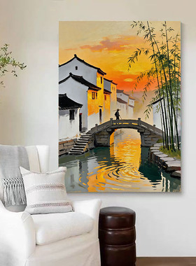 大芬村纯手绘江南水乡油画