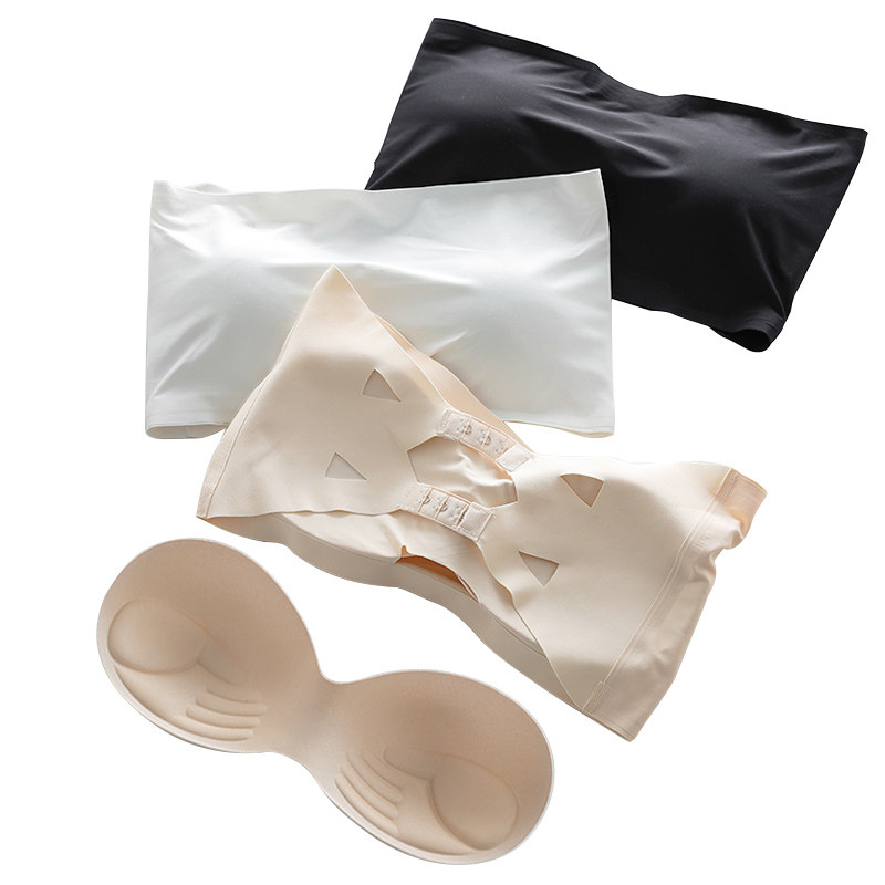 露肩女抹胸式防走光聚拢白色裹胸 韵味服饰抹胸