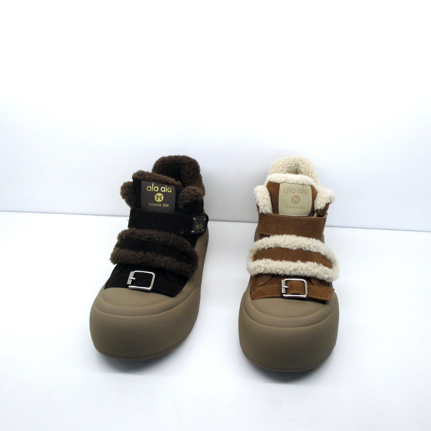 欧米高魔术贴高帮女鞋加绒2025冬款厚底保暖百搭休闲面包毛毛棉鞋,淘宝优惠券,粉丝福利购,淘宝优惠卷