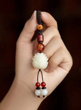 天然菩提莲花十二生肖本命佛钥匙扣男款汽车钥匙挂件链女士包挂饰