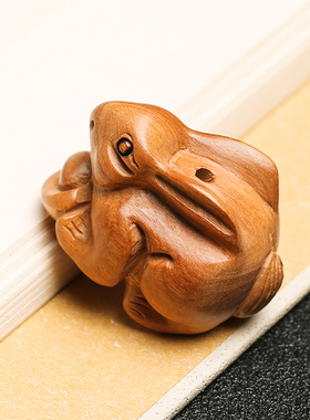 桃木雕刻兔子吊坠挂件手链