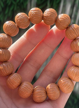 猴头手串金标土豪金丝猴王南瓜矮桩原皮小核桃无药文玩佛珠单圈男