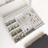 Вместительное и большое ювелирное украшение, коробка из воскового агата, изумрудное ожерелье, кольцо, серьги, браслет, стенд