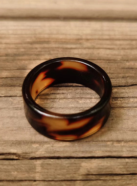 仿玳瑁跑环龟龟帽圈子驼骨牛骨雕刻跑环民族风润料圈子板指戒指男