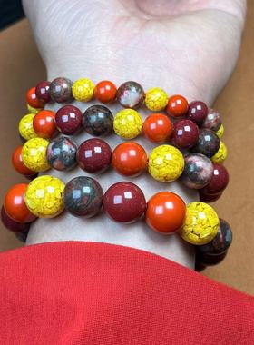 男女天然朱砂雄黄古法手串手链