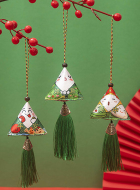 男女锦缎古风迷你三角粽挂件