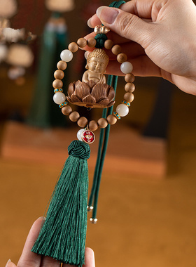 黄杨木宫廷风车挂宝宝佛挂件