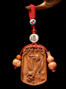 牛年十二生肖钥匙扣挂件桃木雕刻