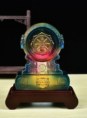宝懿通财鼓琉璃客厅摆件琉璃