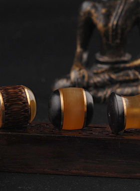 藏式雕刻羊角镶嵌桶珠手串竹节手链文玩工艺配件饰品念珠男士盘玩