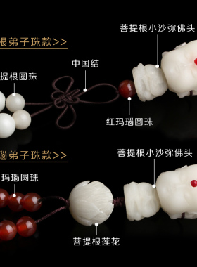 三通佛头星月金刚文玩菩提根雕刻