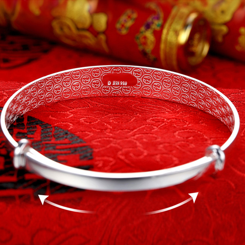 官方正品 彩银手镯女龙凤呈祥鎏金足银镯子母亲节送妈妈银饰品 s999 官方正品 彩银手镯女龙凤呈祥鎏金足银镯子母亲节送妈妈银饰品 s999