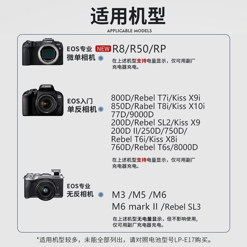 SK Akku Canon LP-E17 |- 1000mAh -| für Canon EOS RP R8 R50 R100 - M3 M5