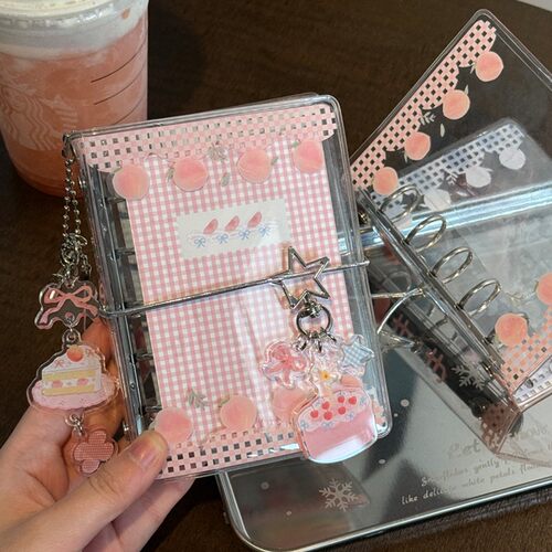 菜菜瑄瑄樱桃奶油粉蓝蜜桃格纹兔兔花三色堇M5A7内页夏日粉 - 图1