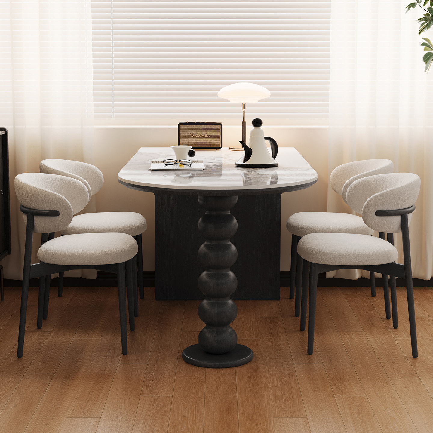 宫殿威仪岩板折叠桌小户型黑色复古实木餐桌家用椭圆形中古风饭桌,淘宝优惠券,粉丝福利购,淘宝优惠卷