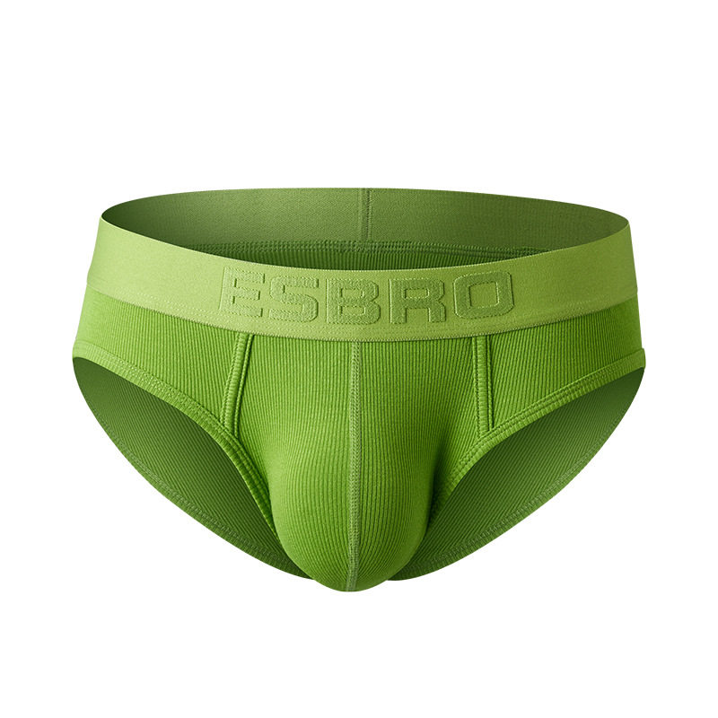 ESBRO新款纯色低腰粘纤螺纹吸汗舒适性感大囊袋U凸男士三角裤,淘宝优惠券,粉丝福利购,淘宝优惠卷