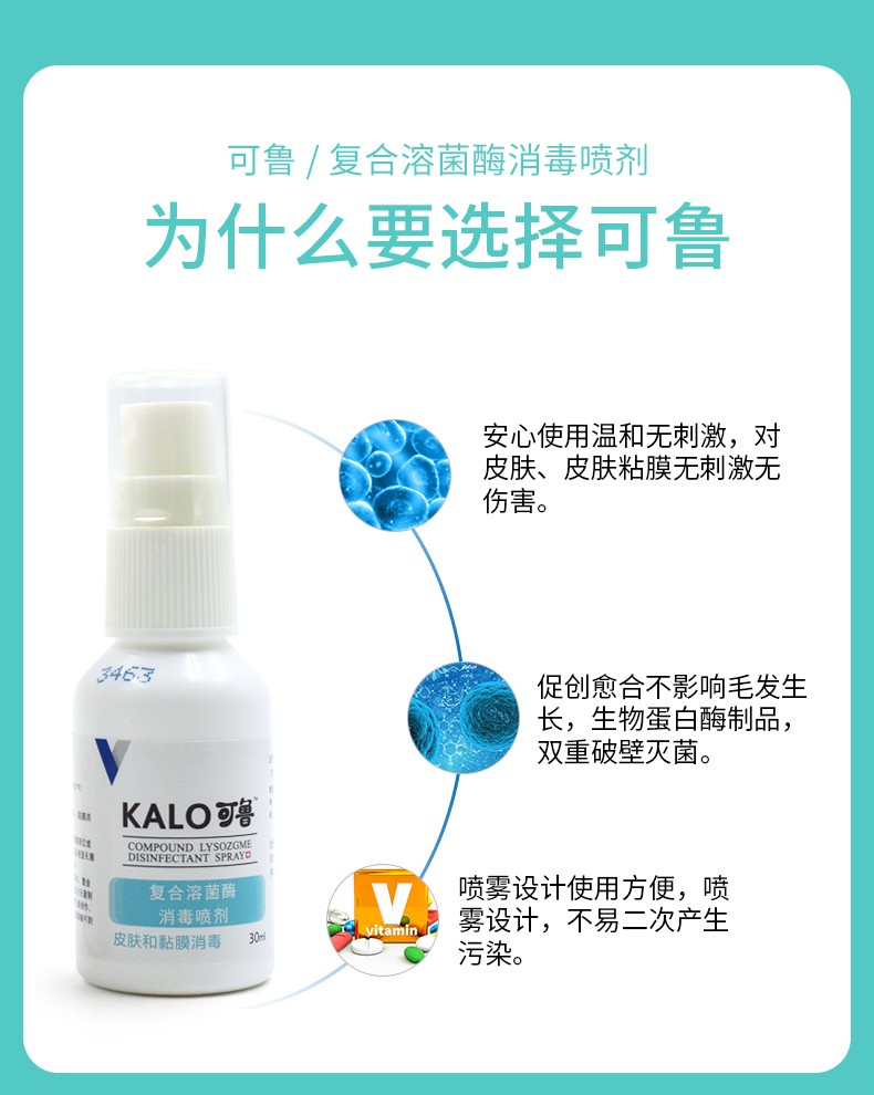 宠物外用kalo可鲁复合溶菌酶伤口消毒喷剂30ml液体外伤皮肤溃烂喷 - 图0