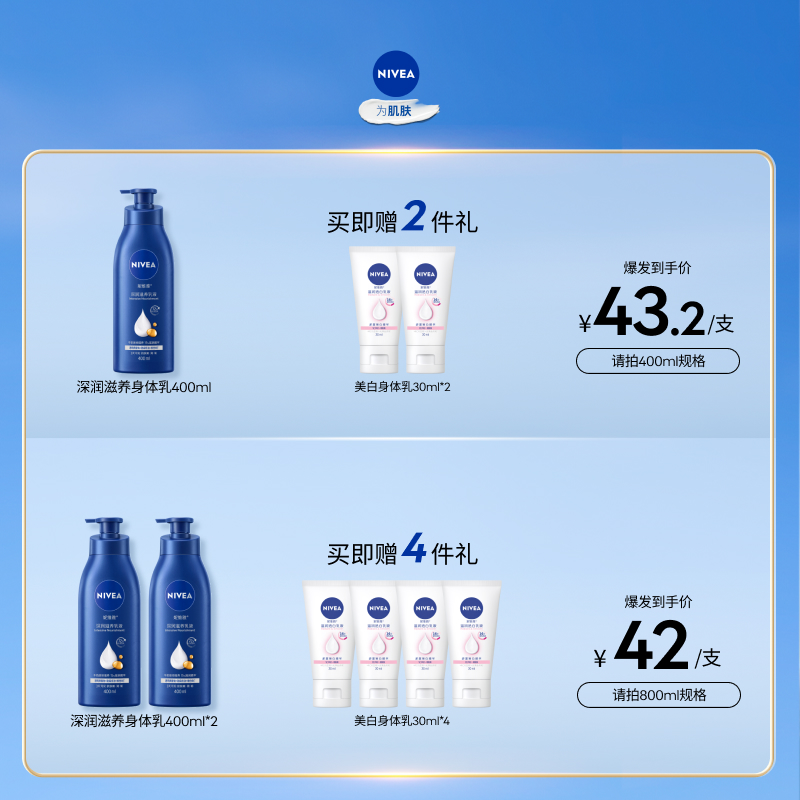 妮维雅女士深层保湿身体乳液精华全身呵护滋润补水秋冬官方正品