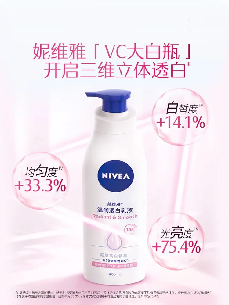 【百亿补贴】妮维雅VC大白瓶美白深层身体乳春夏保湿滋润补水女士