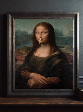 Toilet Sign Renaissance Artwork Portrait Mona Lisa Poster