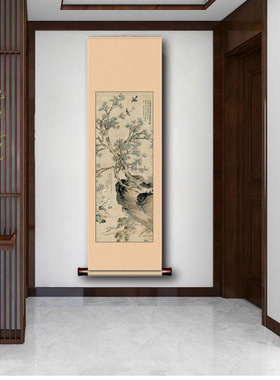 明代沈周黄挂钩免打孔山水画