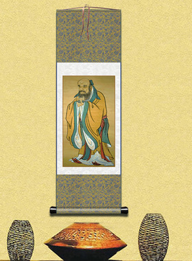 鬼谷子画像孔子挂画老子