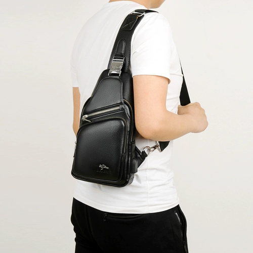 Кожаная нагрудная сумка, сумка на одно плечо, рюкзак, из натуральной кожи, в корейском стиле