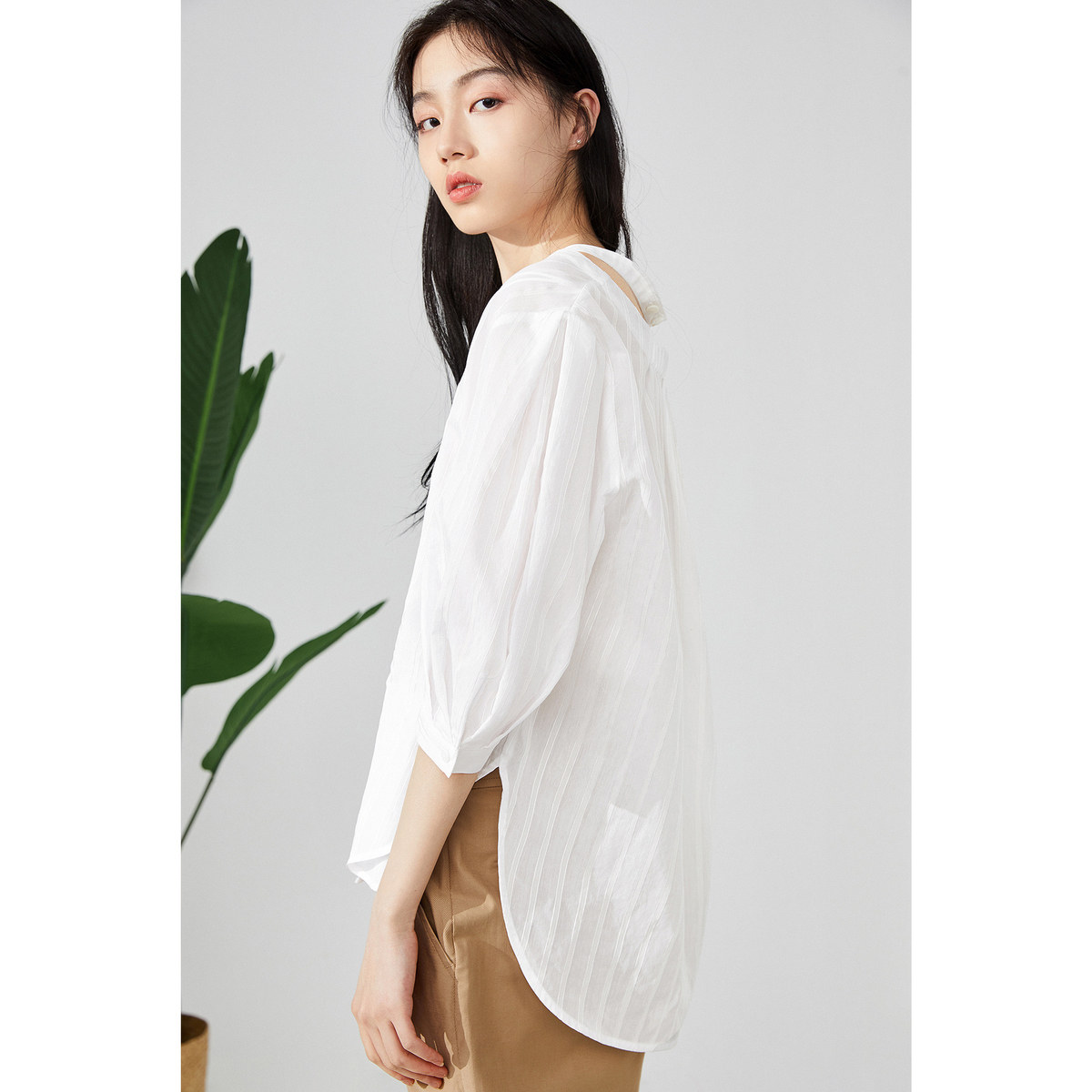 【商场同款】太平鸟优雅感2020衬衫 太平鸟普埃拉衬衫