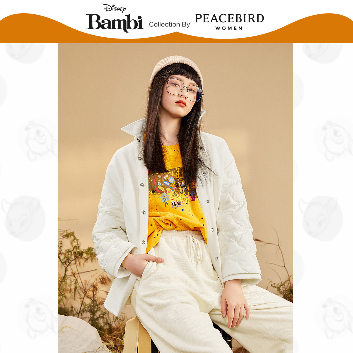 【小鹿斑比联名】太平鸟同款女羽绒服 太平鸟羽绒服