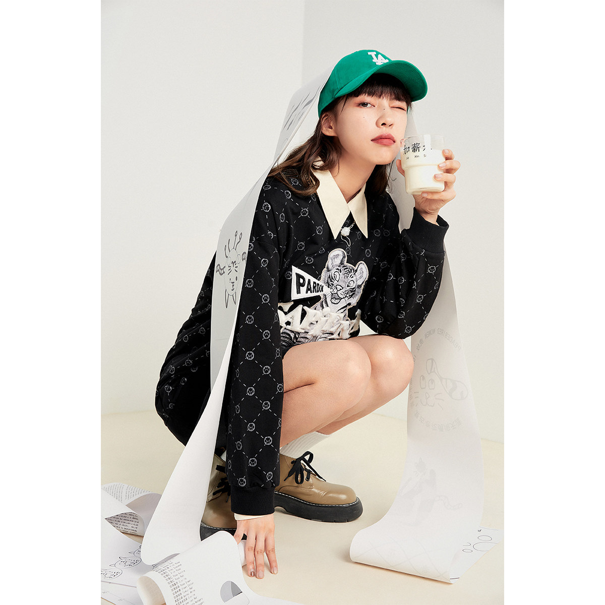 太平鸟早秋圆领2021秋季新款卫衣 太平鸟广仁卫衣/绒衫