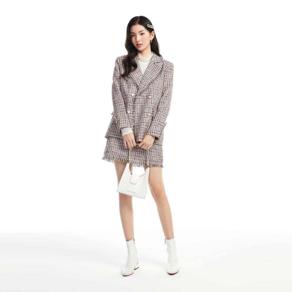 太平鸟法式复古小香西装2020冬季风 太平鸟西装