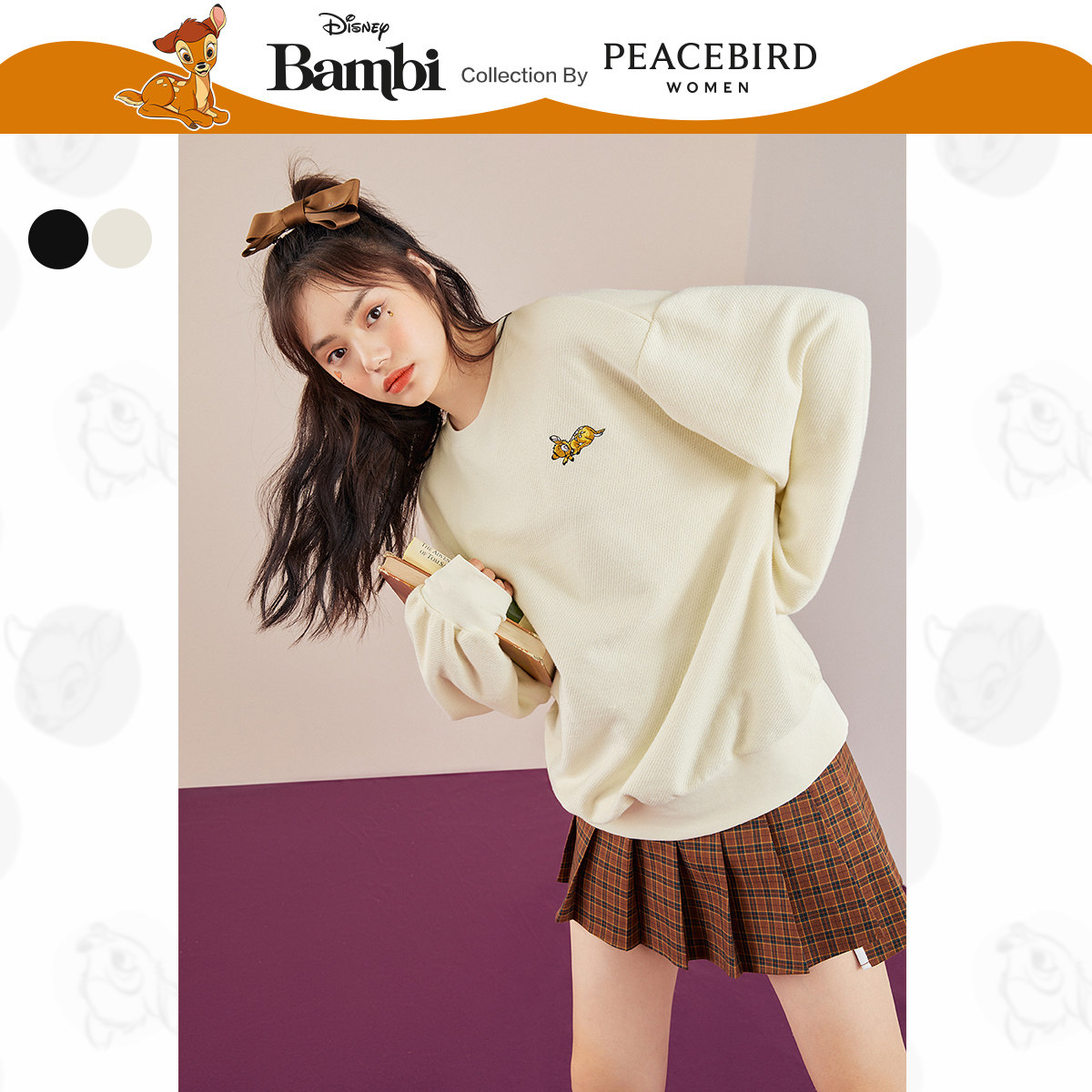 【小鹿斑比联名】太平鸟欧阳娜娜卫衣 太平鸟喜之乐卫衣/绒衫