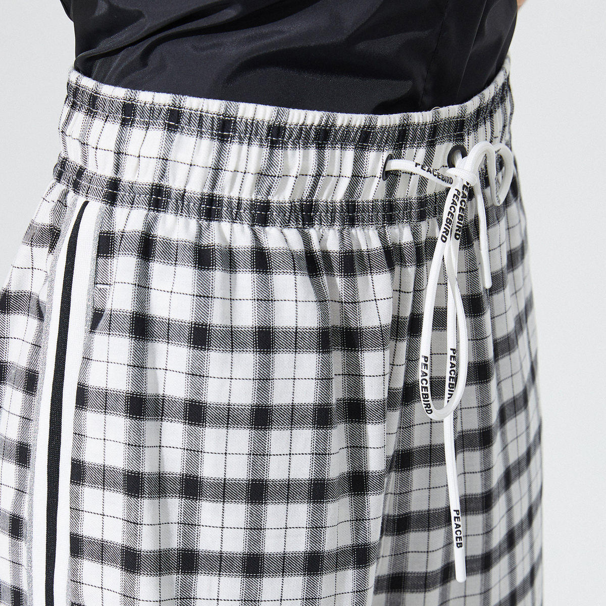 太平鸟格纹阔腿裤女2020春装休闲裤 太平鸟喜之乐休闲裤