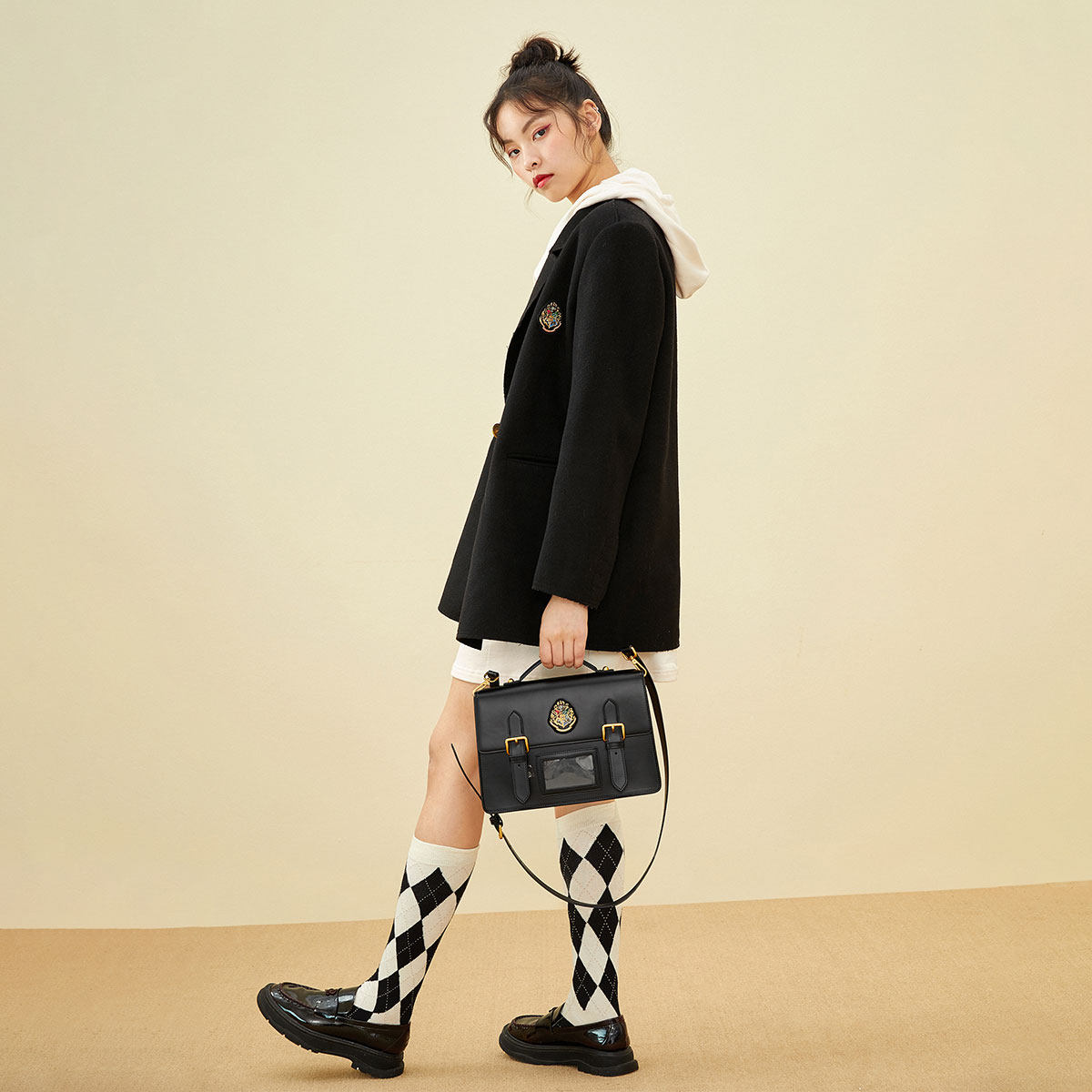 【哈利波特联名】太平鸟英伦pu斜挎包 太平鸟女士包袋