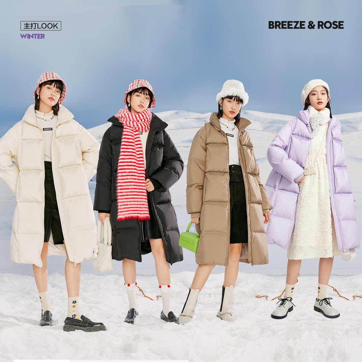 太平鸟中长款2021年冬季新款白鸭绒 太平鸟广仁羽绒服