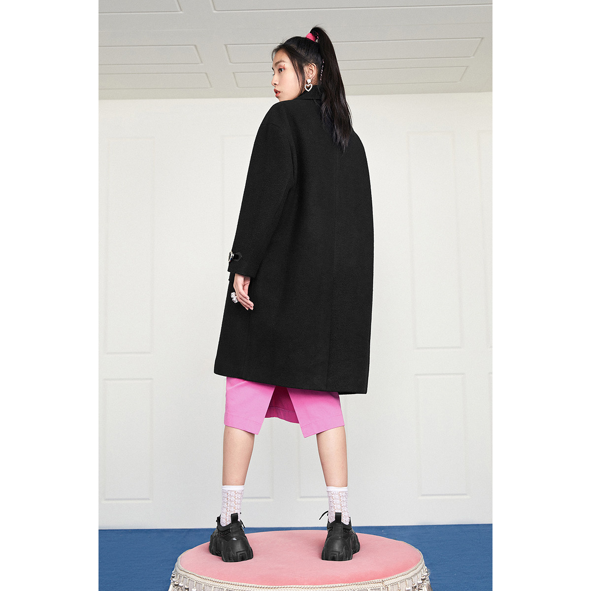  太平鸟广仁毛呢外套