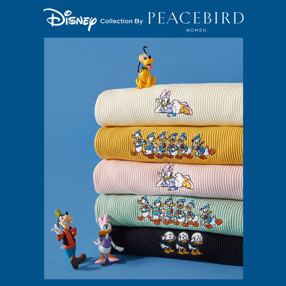 迪士尼联名太平鸟刺绣半高领毛衣 太平鸟普埃拉毛针织衫