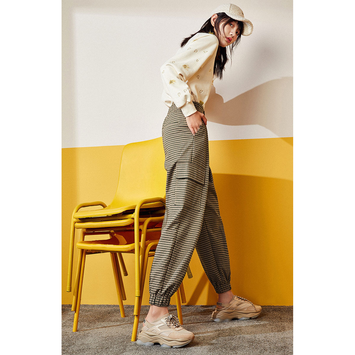 太平鸟2019秋冬新款宽松休闲工装裤 太平鸟普埃拉休闲裤