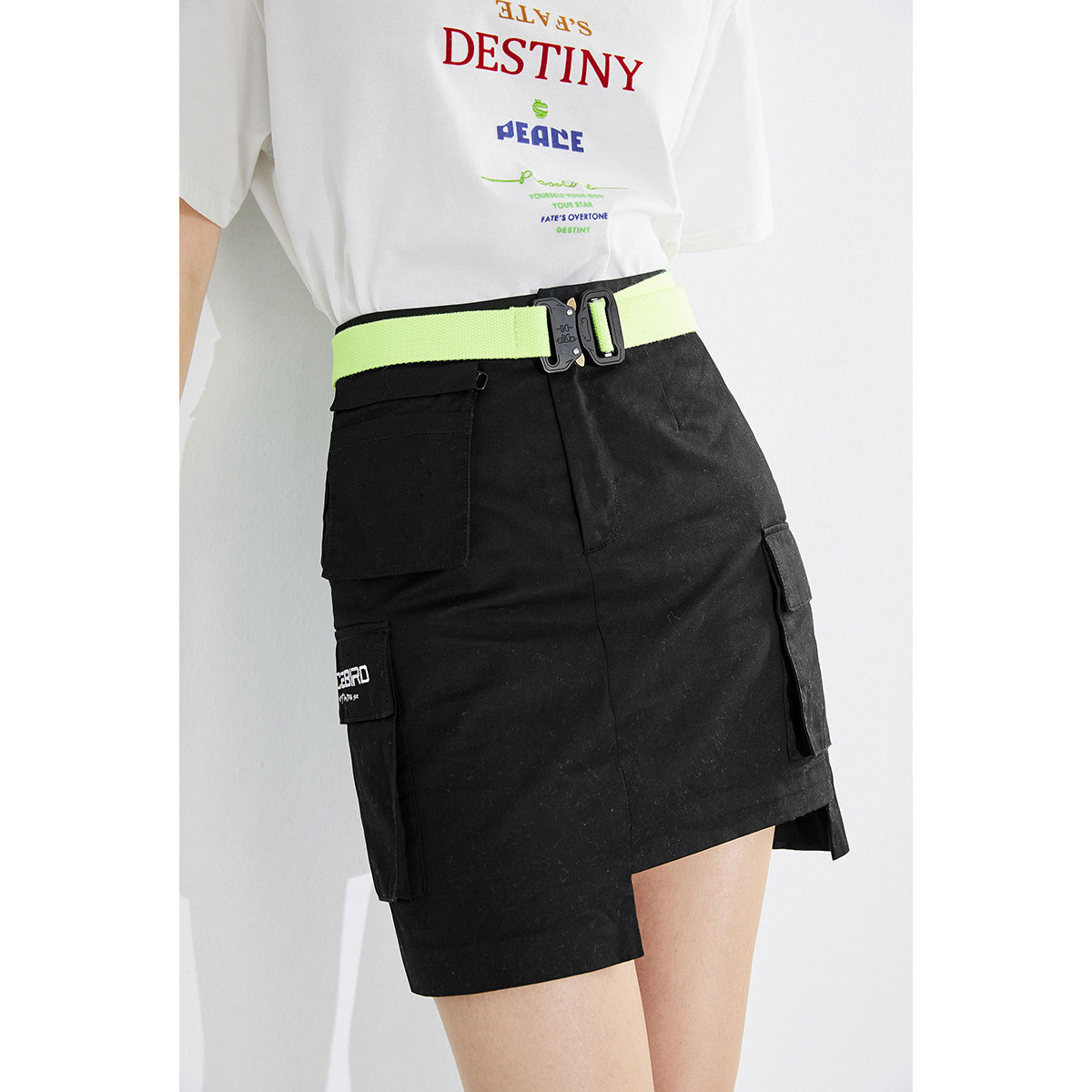 【商场同款】太平鸟工装女2020半身裙 太平鸟普埃拉半身裙