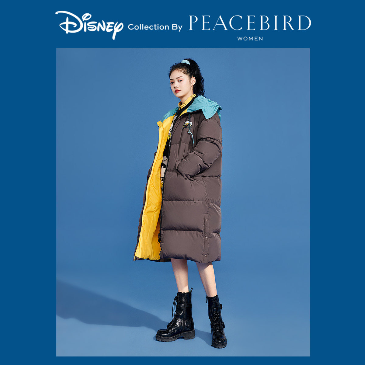【迪士尼联名】太平鸟长款女冬白鸭绒 太平鸟喜之乐羽绒服