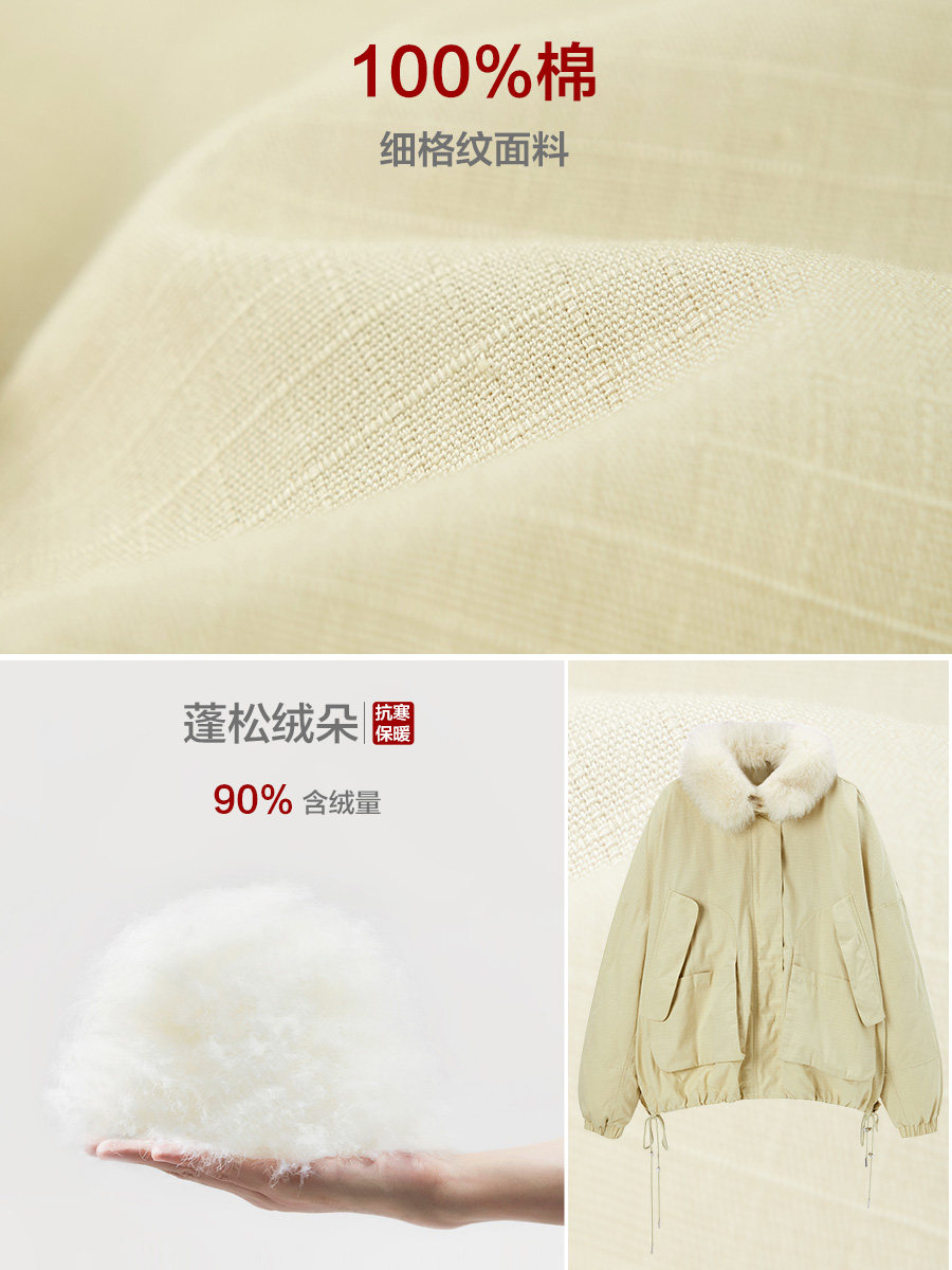 2太平鸟派克羽绒小个子短款狐狸风 太平鸟羽绒服